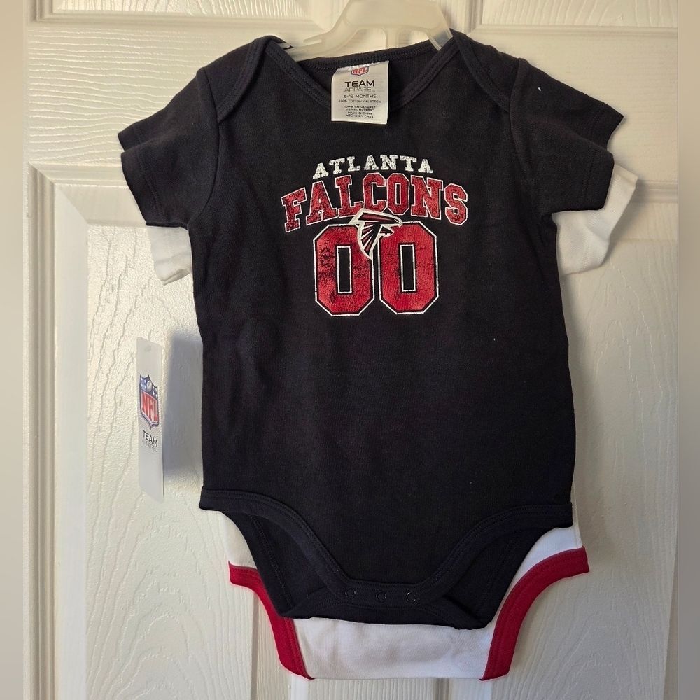 Atlanta Falcons Baby 6-12M, 18M Bodysuits 2pc NWT 100% Cotton Football Fan